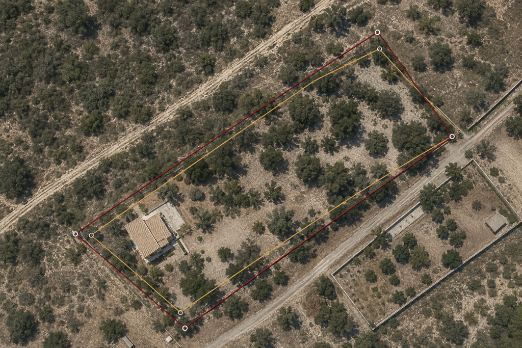Rectificación de cabida de una finca mediante levantamiento topográfico en Benidorm